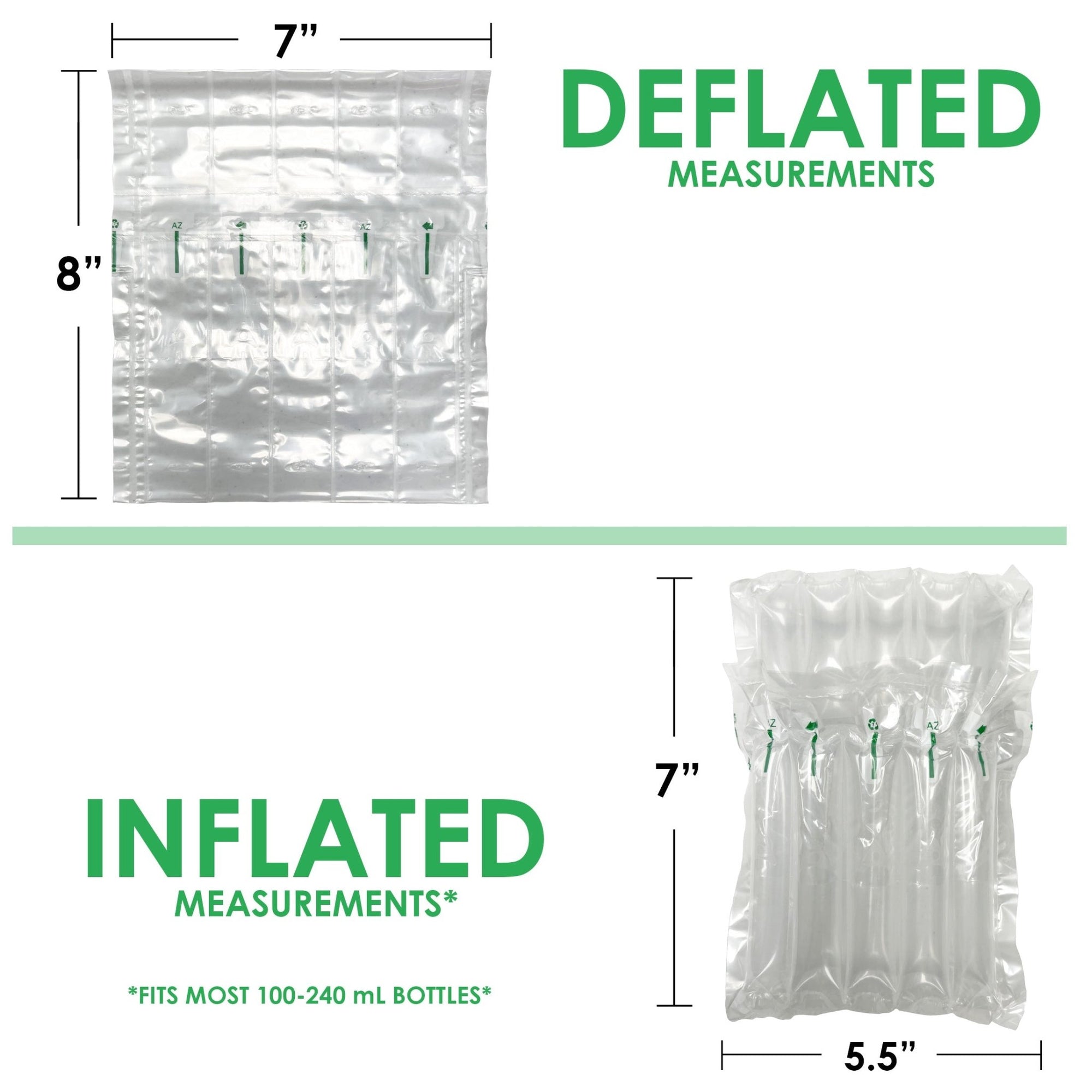 7" x 8" Inflatable Air Cushion Pouches for Fragile Items - Shock - Resistant with Hand Pump Included - Lightweight & Durable
