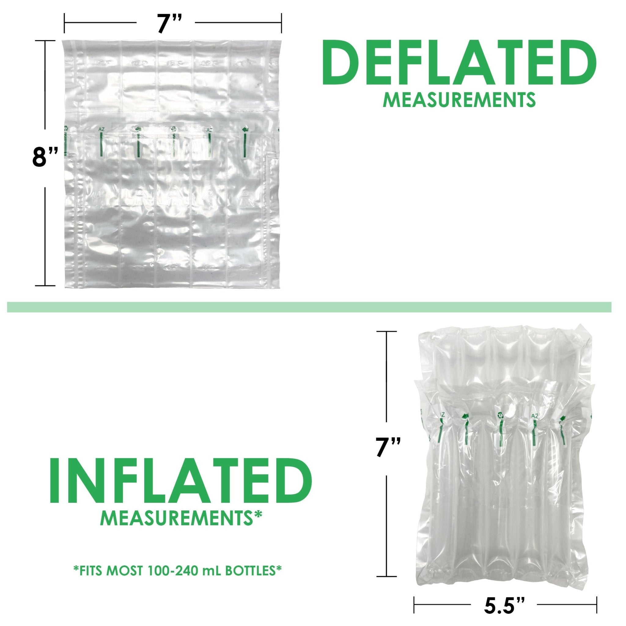 7" x 8" Inflatable Air Cushion Pouches for Fragile Items - Shock - Resistant with Hand Pump Included - Lightweight & Durable