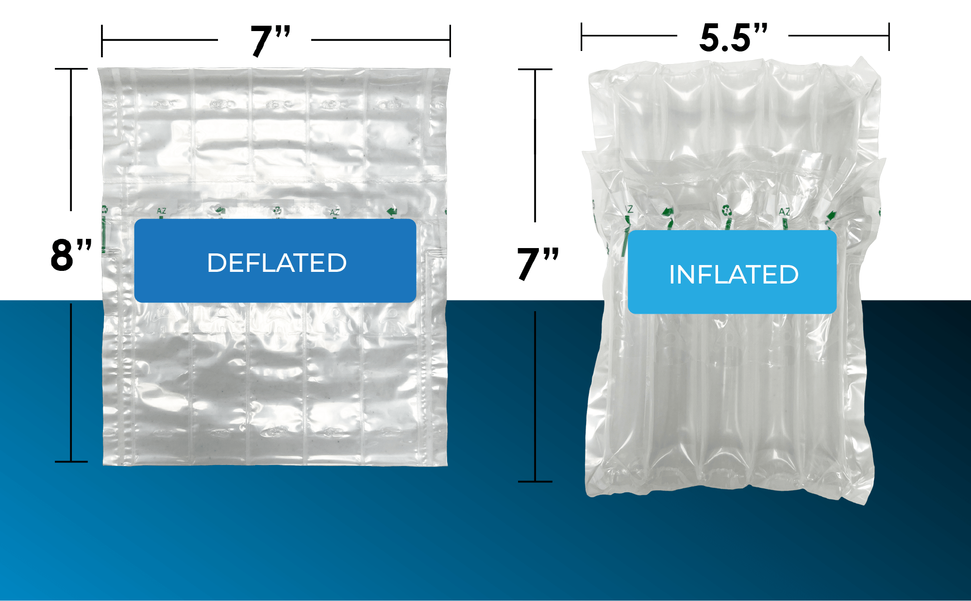 7" x 8" Inflatable Air Cushion Pouches for Fragile Items - Shock - Resistant with Hand Pump Included - Lightweight & Durable