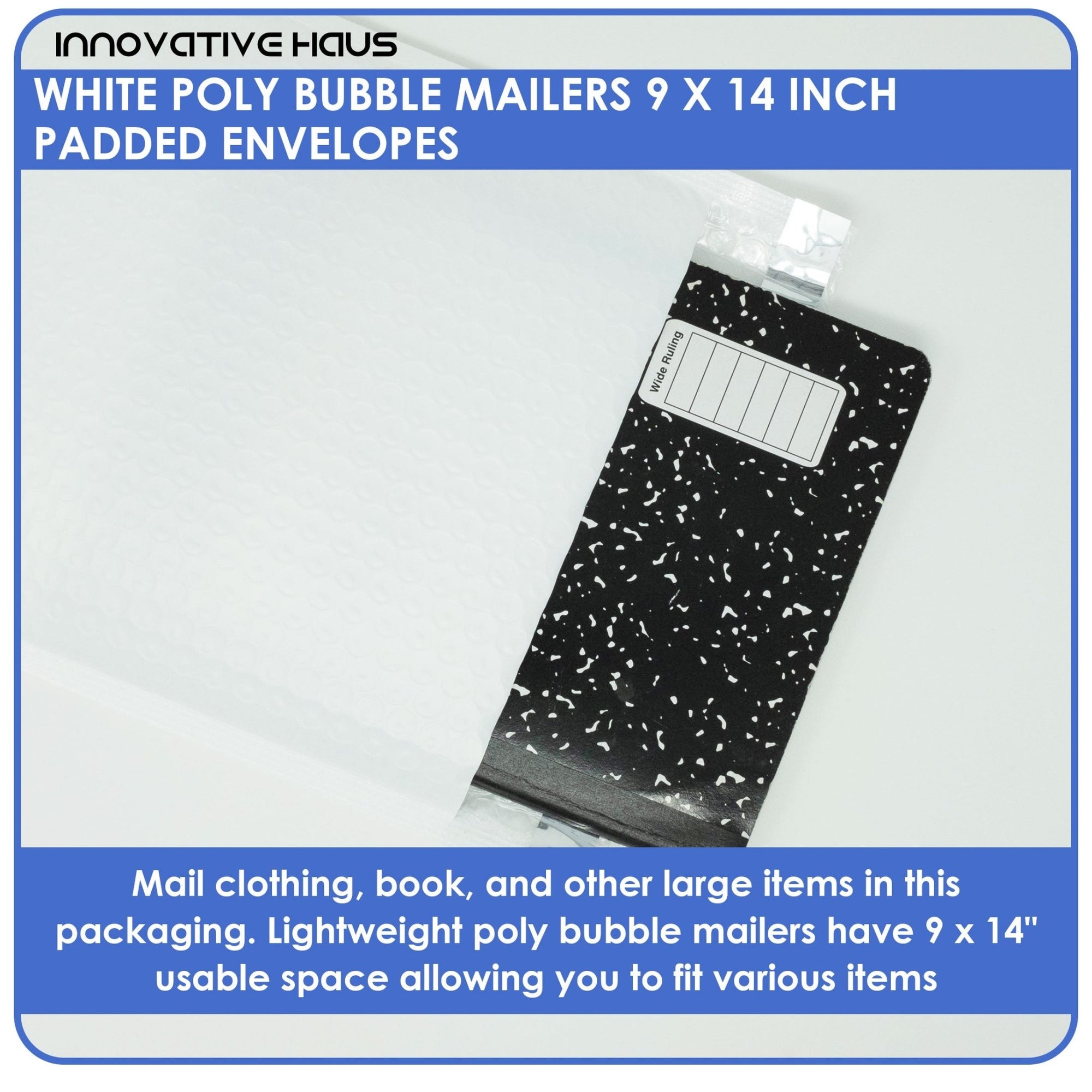 Padded Poly Mailer - 9" x 14" - White - 25 Pack