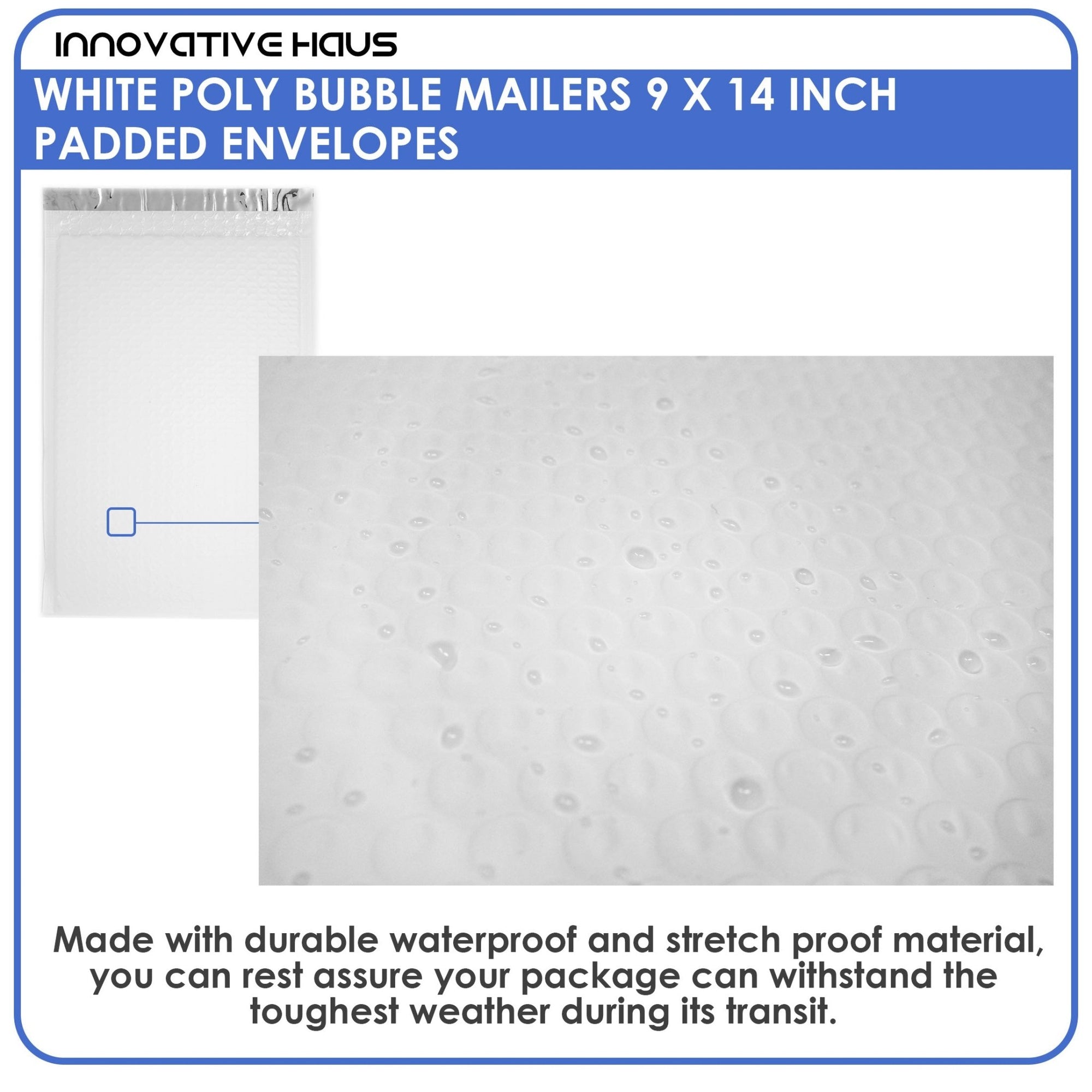 Padded Poly Mailer - 9" x 14" - White - 25 Pack