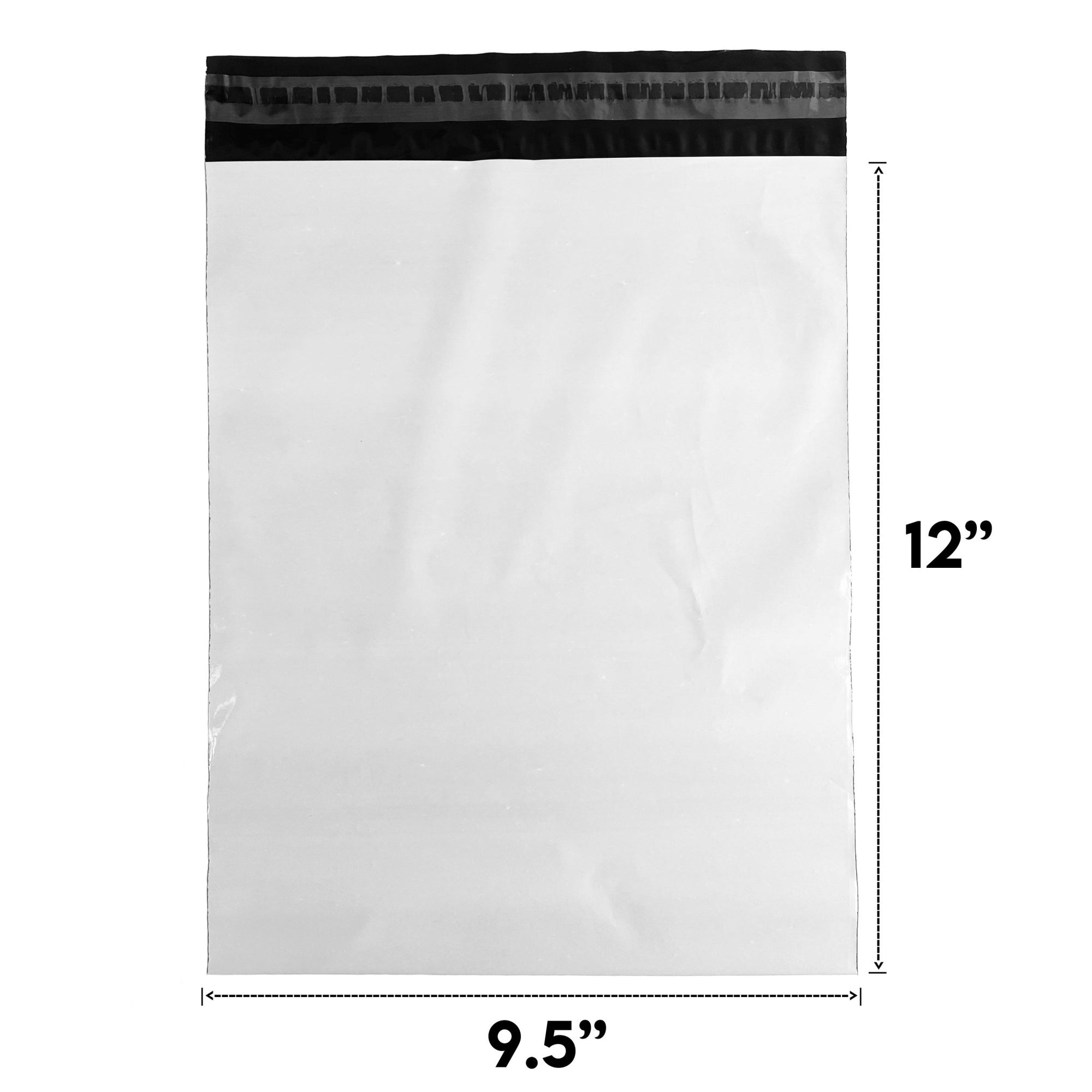 9.5" x 12" White Poly Mailers with Self-Seal - Water-Resistant and Tear-Proof - Secure Shipping Envelopes - Pack of 100