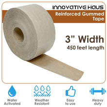 Load image into Gallery viewer, gummed tape gummed paper tape kraft tape paper packing tape reinforced gummed paper tape
