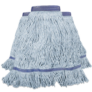 Blue Mop Heads - Heavy Duty Commercial Grade - Synthetic Cotton Blend Looped End - Innovative Haus
