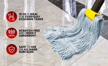 Load image into Gallery viewer, Blue Mop Heads - Heavy Duty Commercial Grade - Synthetic Cotton Blend Looped End - Innovative Haus
