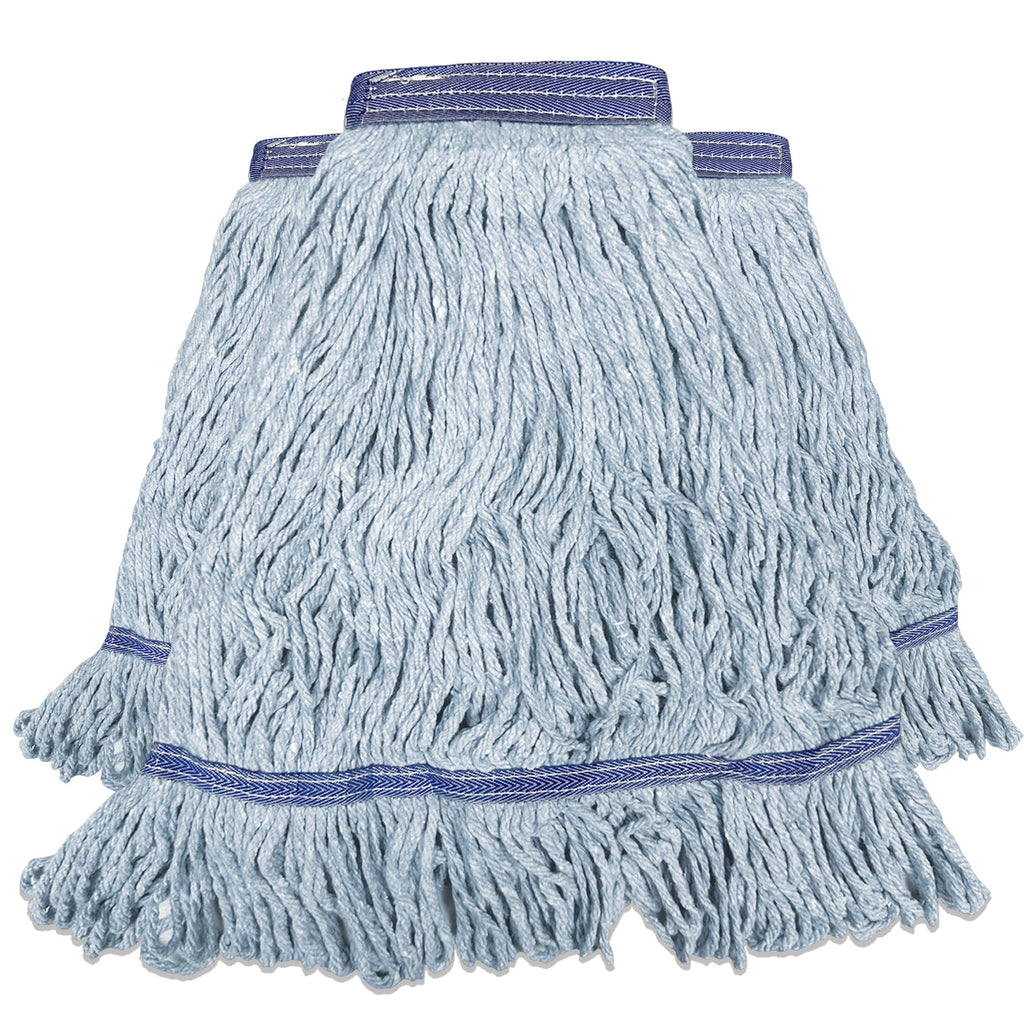 Mop Heads - Heavy Duty - Synthetic Cotton - Looped End - 16 oz - Blue