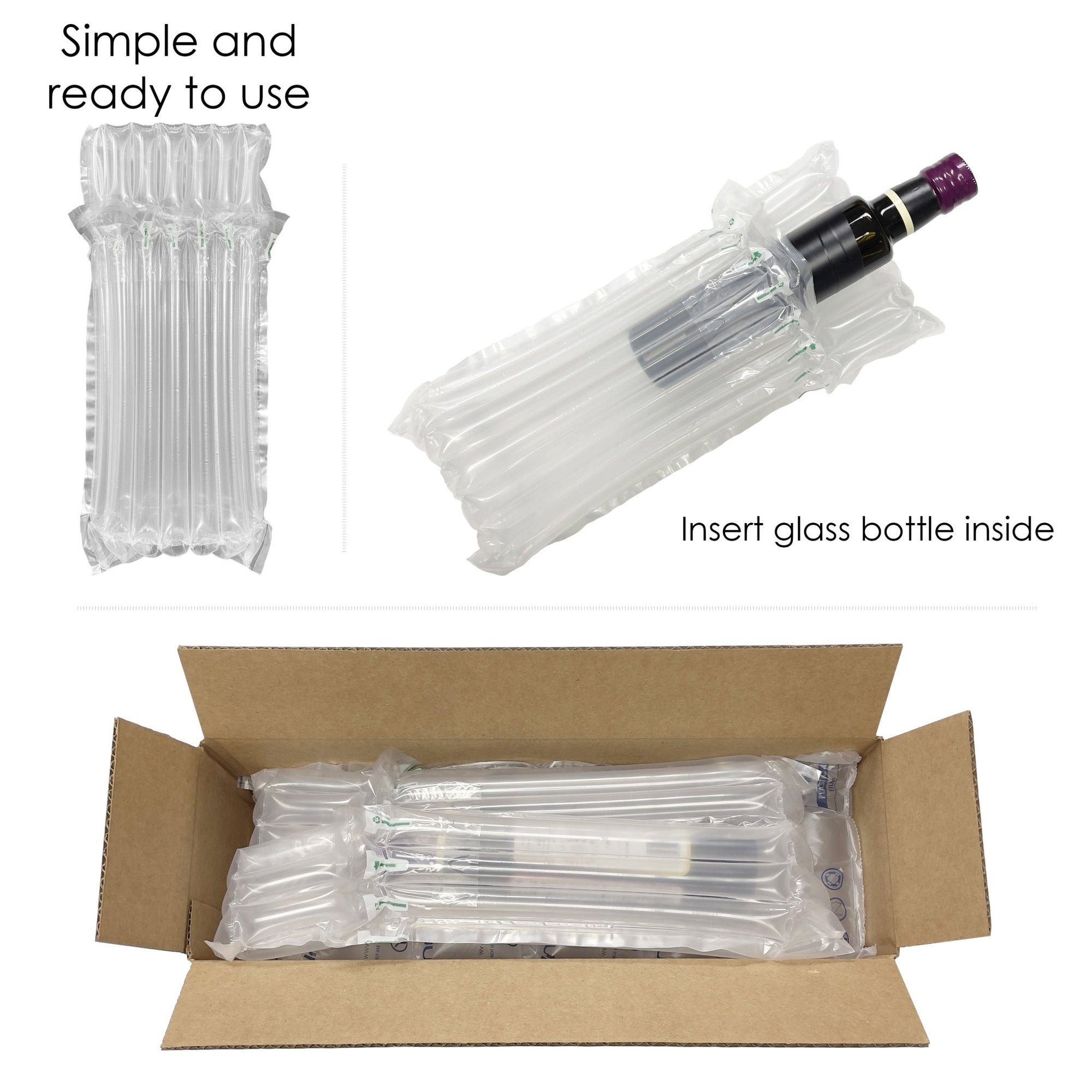Inflatable Wine Bottle Protectors - 9" x 16" - Clear