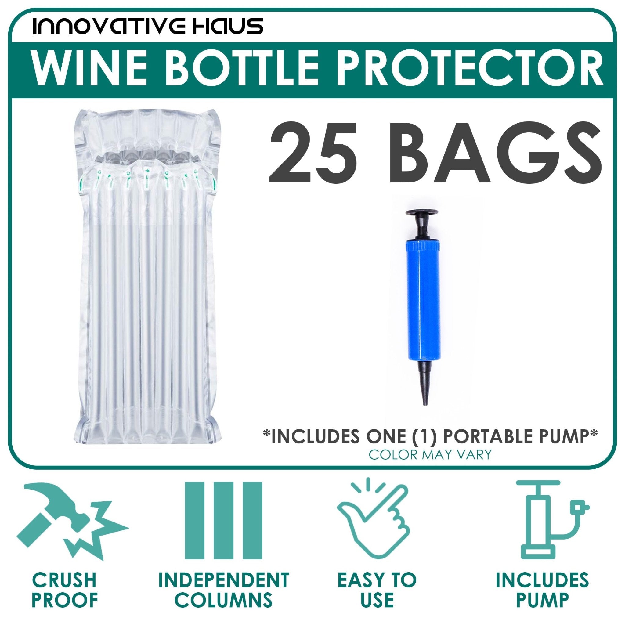 Inflatable Wine Bottle Protectors - 9" x 16" - Clear